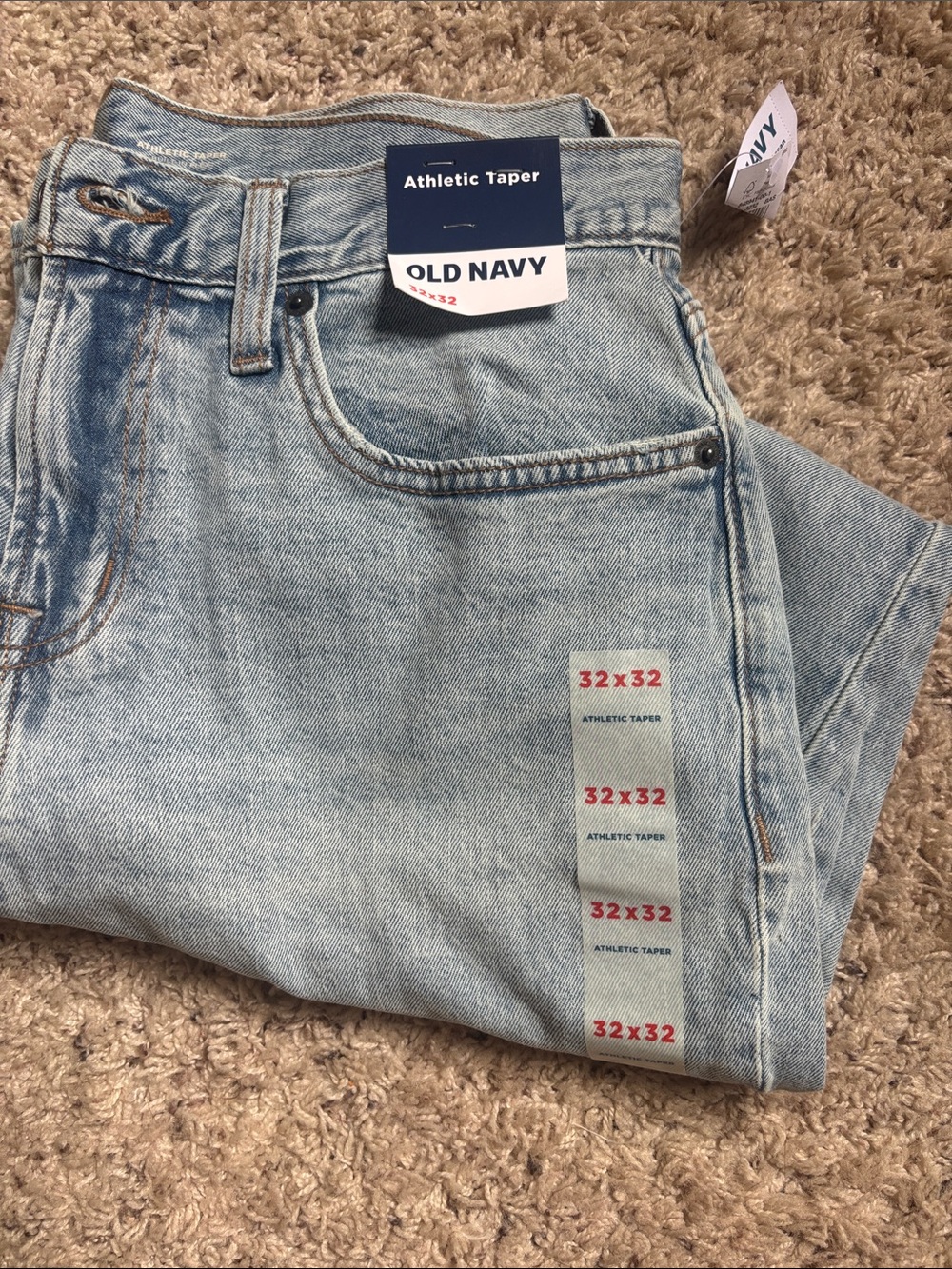 Old Navy Men's Athletic Taper Light Wash Blue Jeans